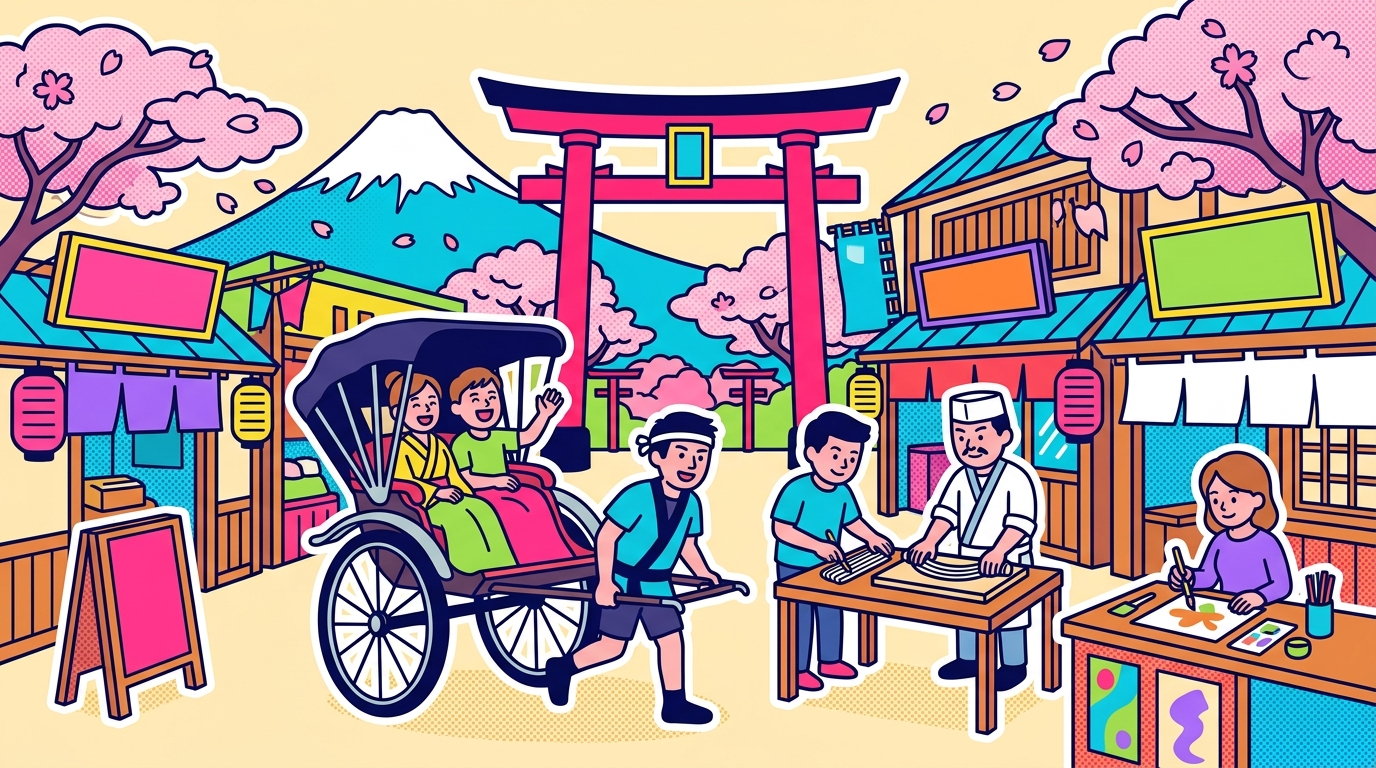 東京下町觀光體驗｜人力車·蕎麥麵手工體驗